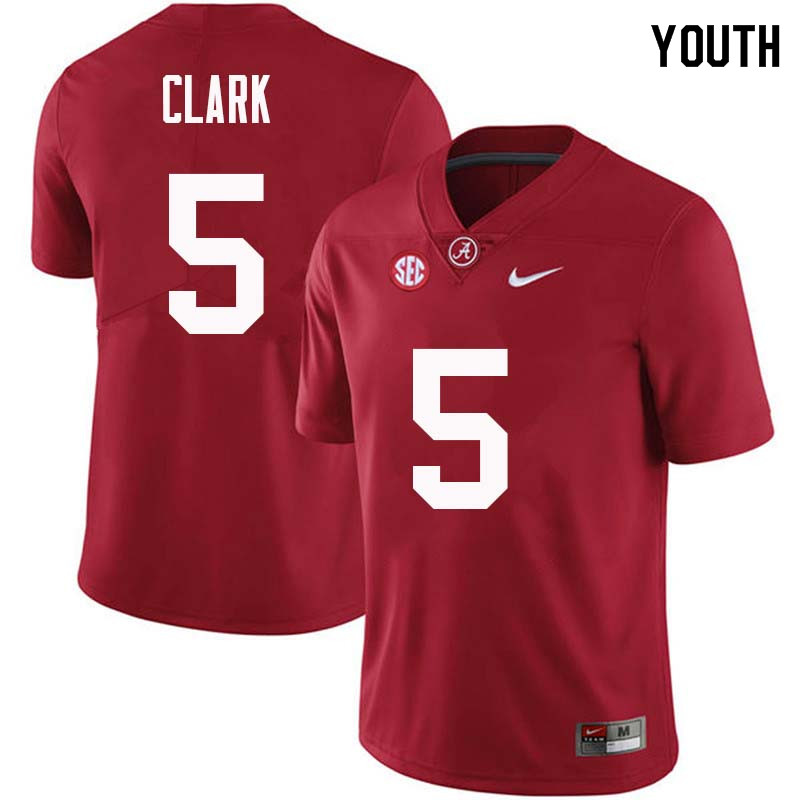 Alabama Crimson Tide Youth Ronnie Clark #5 Crimson NCAA Nike Authentic Stitched College Football Jersey XQ16B71FR